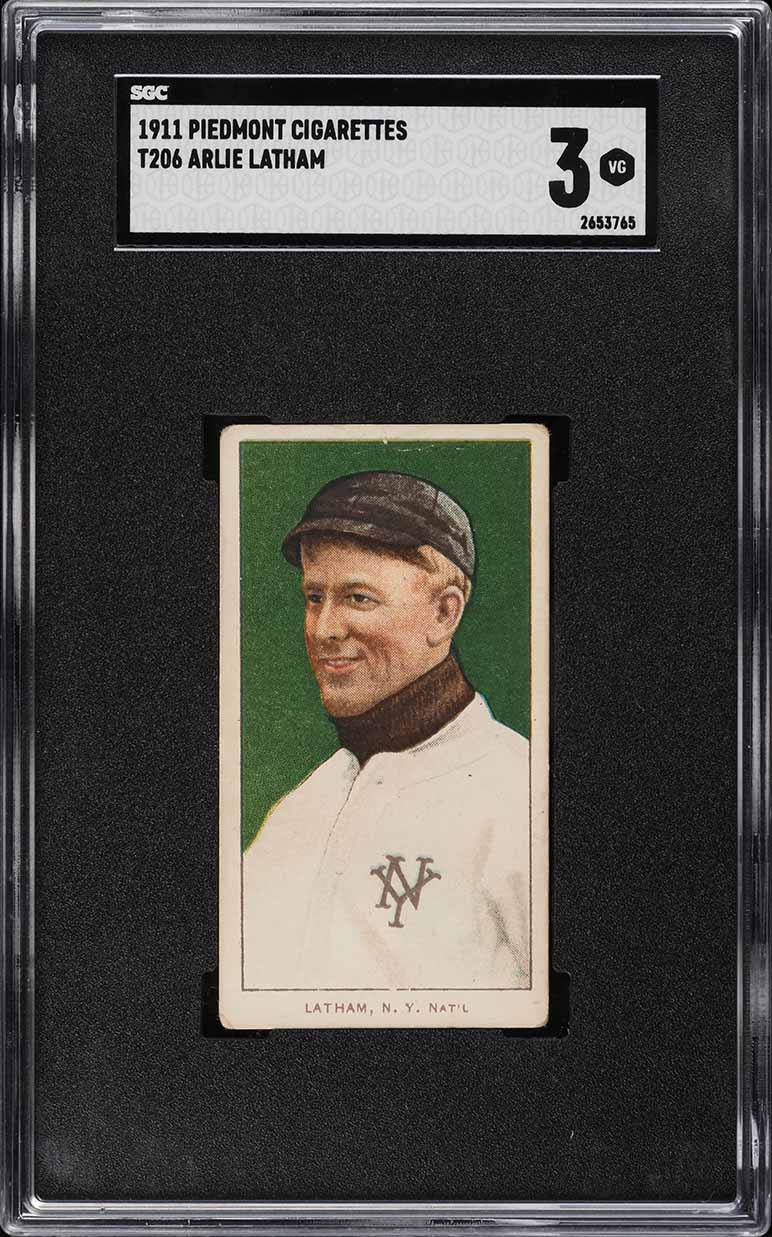 1909-11 T206 Arlie Latham SGC 3 VG