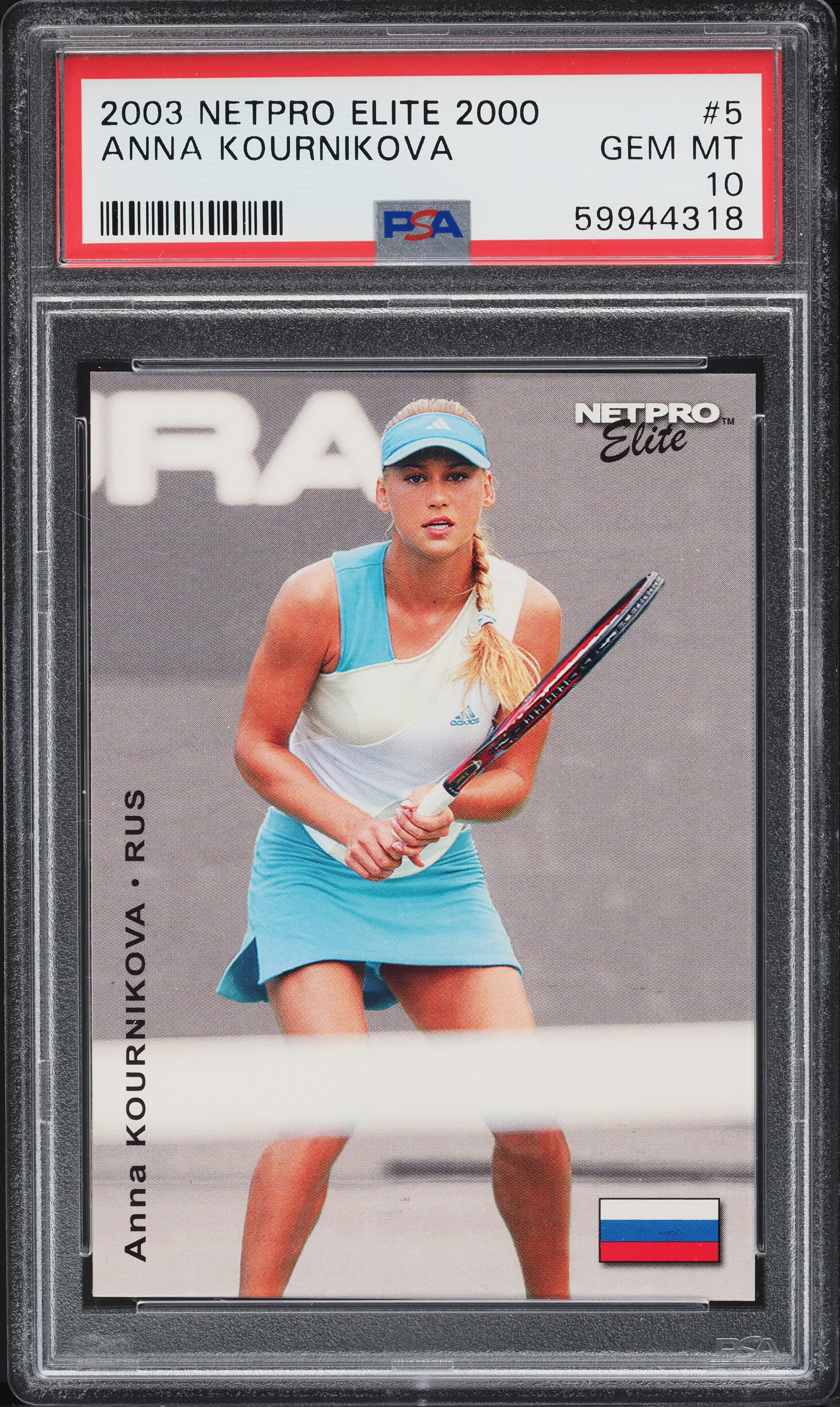Anna Kournikova サイン入りカード 003/500⭐Net pro Anna Kournikova