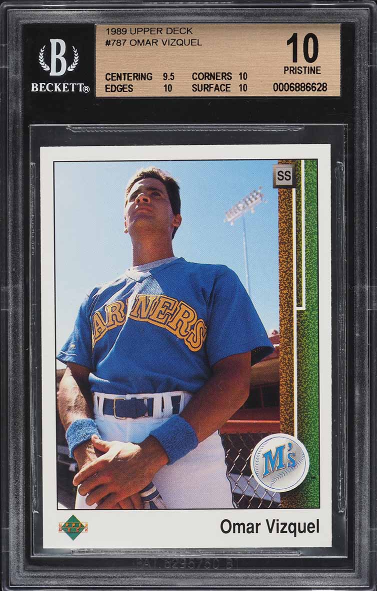 1989 Upper Deck Omar Vizquel ROOKIE #787 BGS 10 PRISTINE