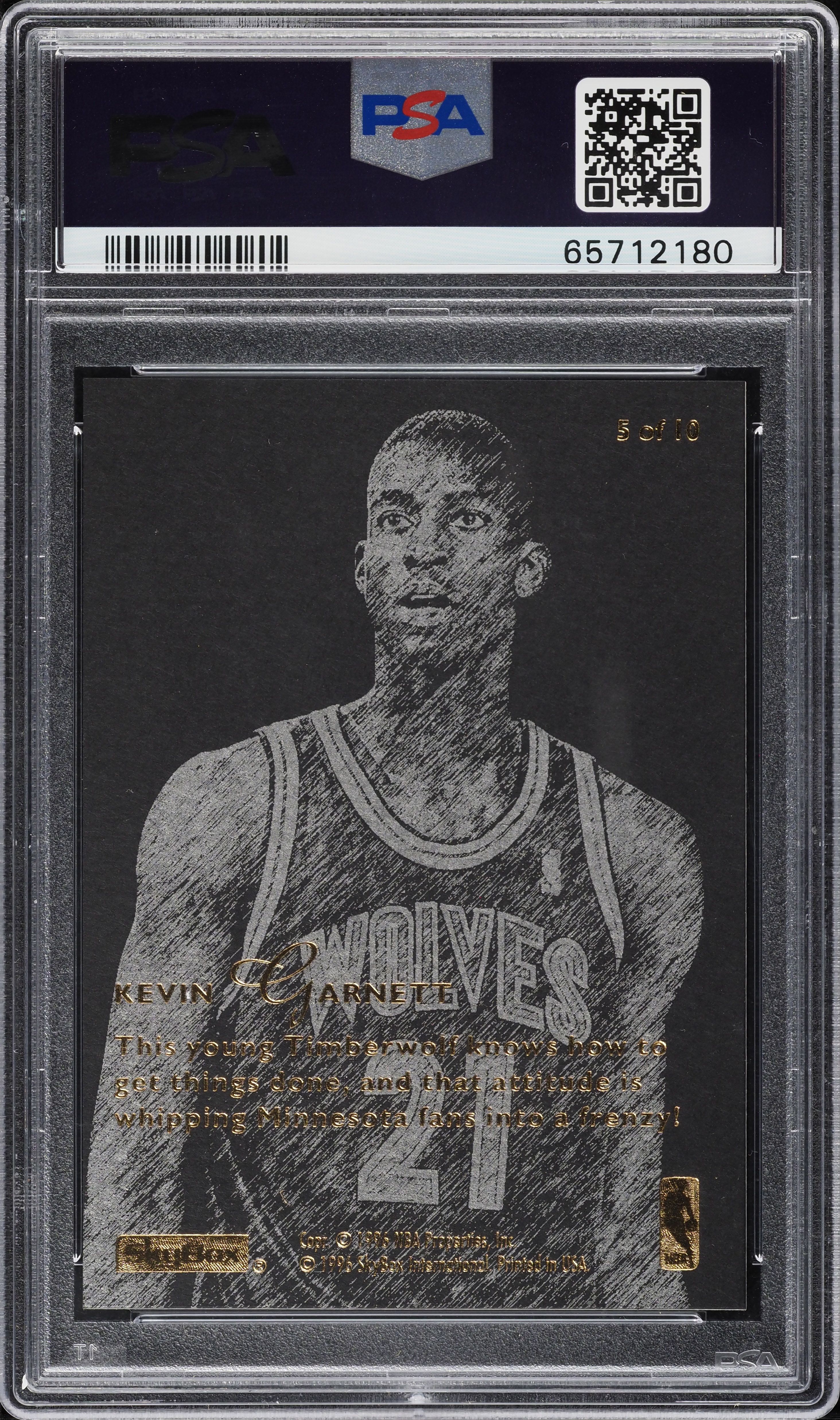 1995 Skybox E-XL Natural Born Thrillers Kevin Garnett ROOKIE #5