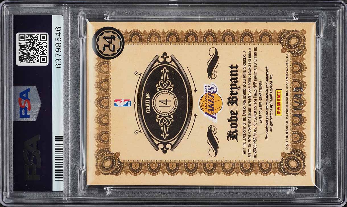 オンバト サイン 2010 ハライチ、パンサー等 2010 Panini Gold Standard 24k Materials Kobe Bryant PATCH AUTO DNA