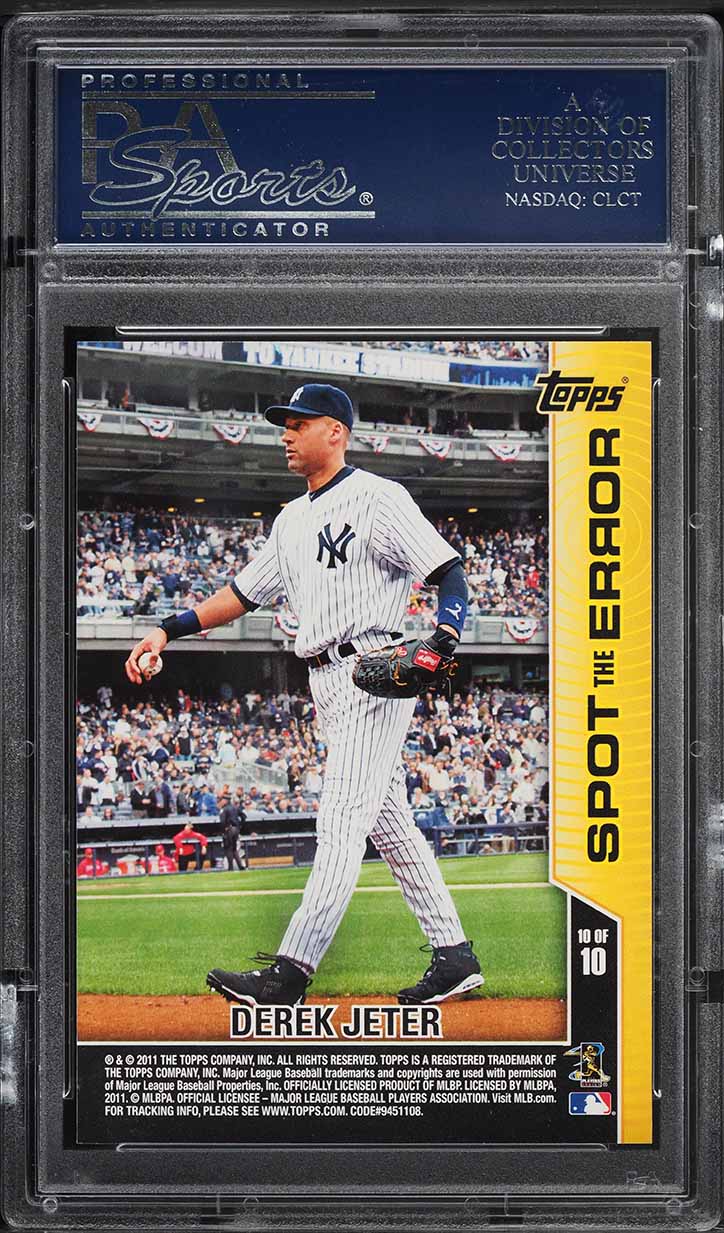 2011 Topps Opening Day Spot The Error Derek Jeter #10 PSA 10 GEM MINT