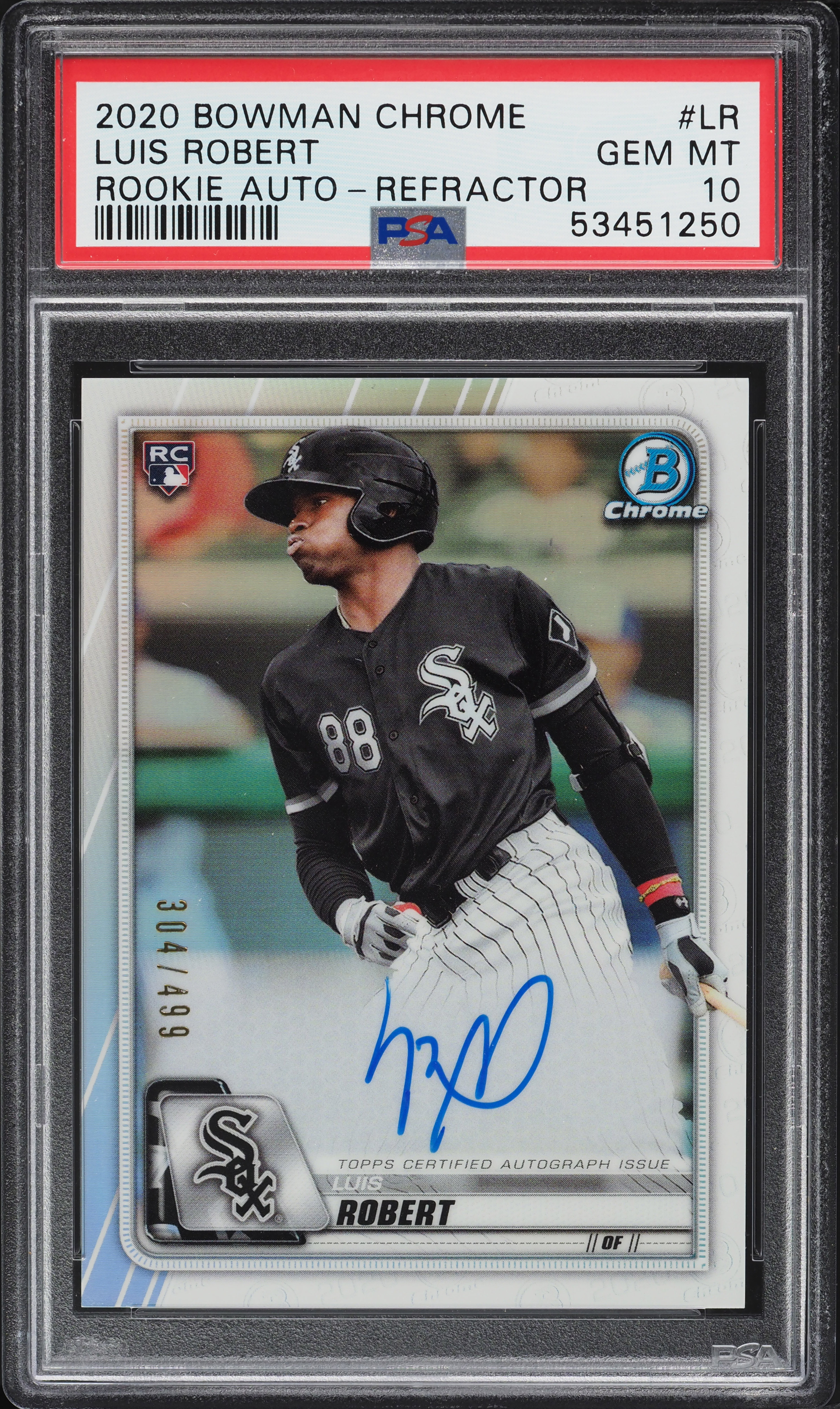 2020 Bowman Chrome Refractor Luis Robert ROOKIE AUTO /499 #CRALR