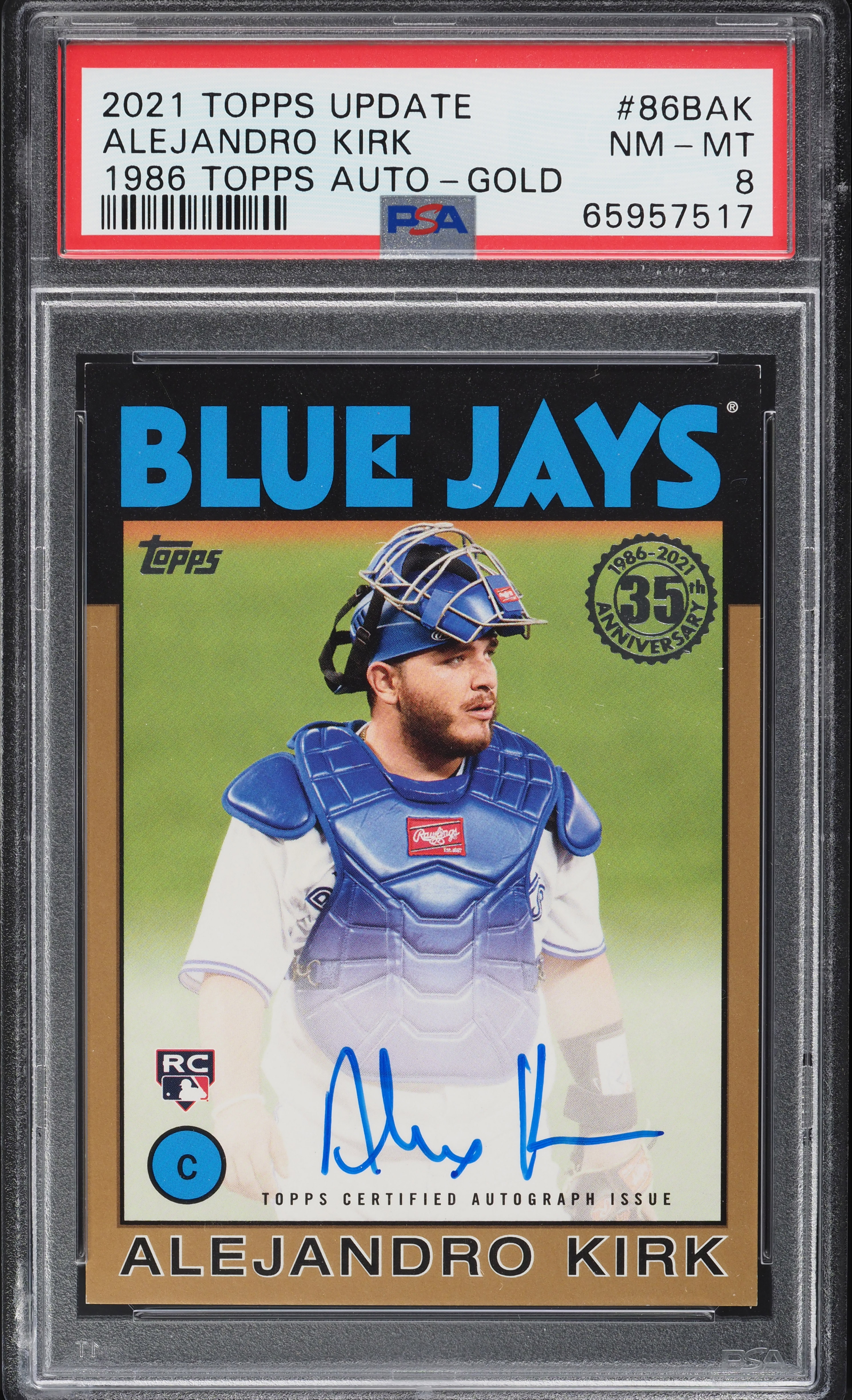 2021 Topps Update '86 Gold Alejandro Kirk ROOKIE AUTO /50 #86B-AK