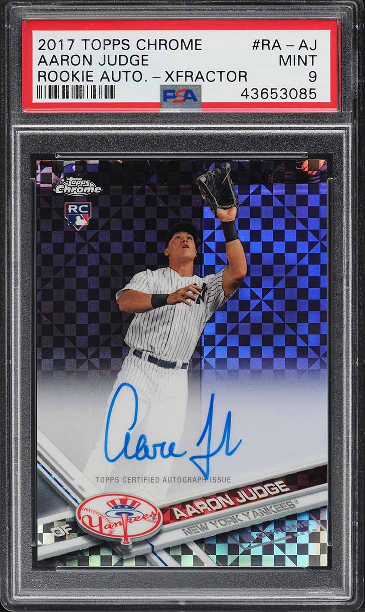 2017 Topps Chrome Xfractor Aaron Judge ROOKIE AUTO /20 #RA-AJ PSA 9 MINT