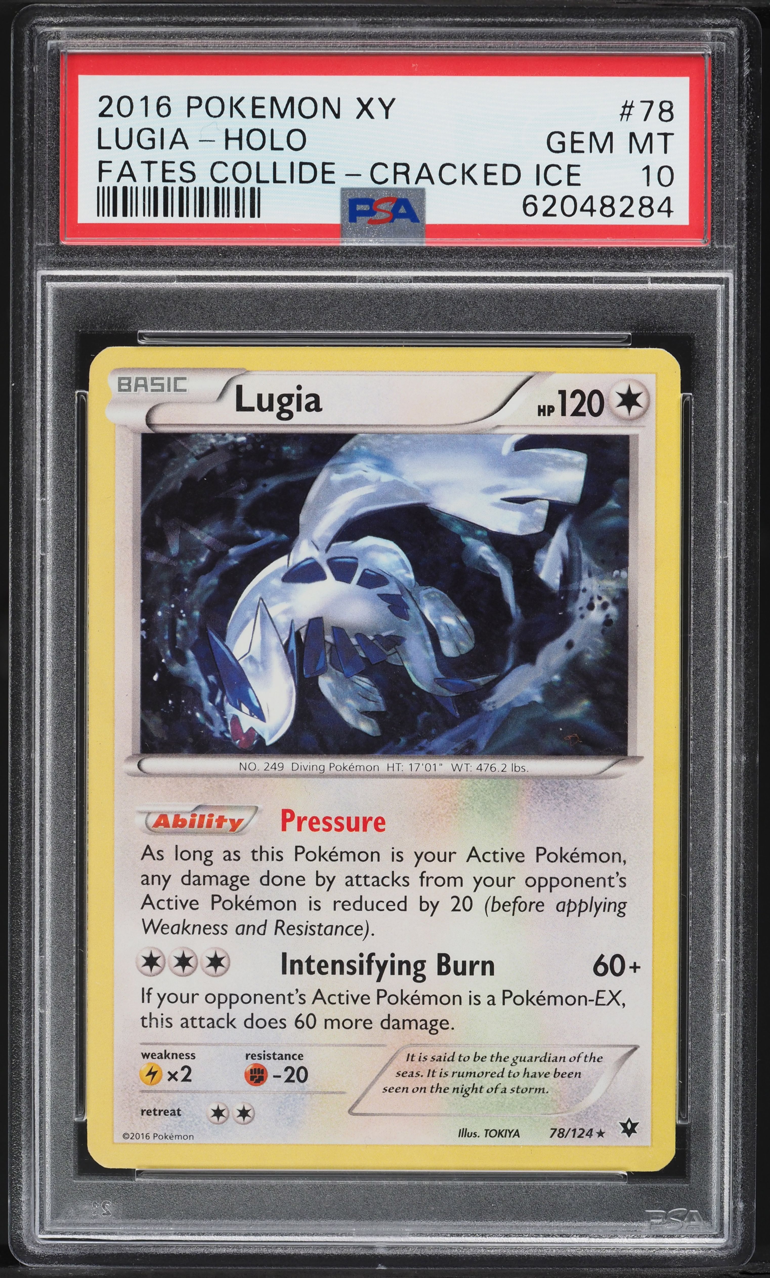 2016 Pokemon XY Fates Collide Cracked Ice Holo Lugia #78 PSA 10