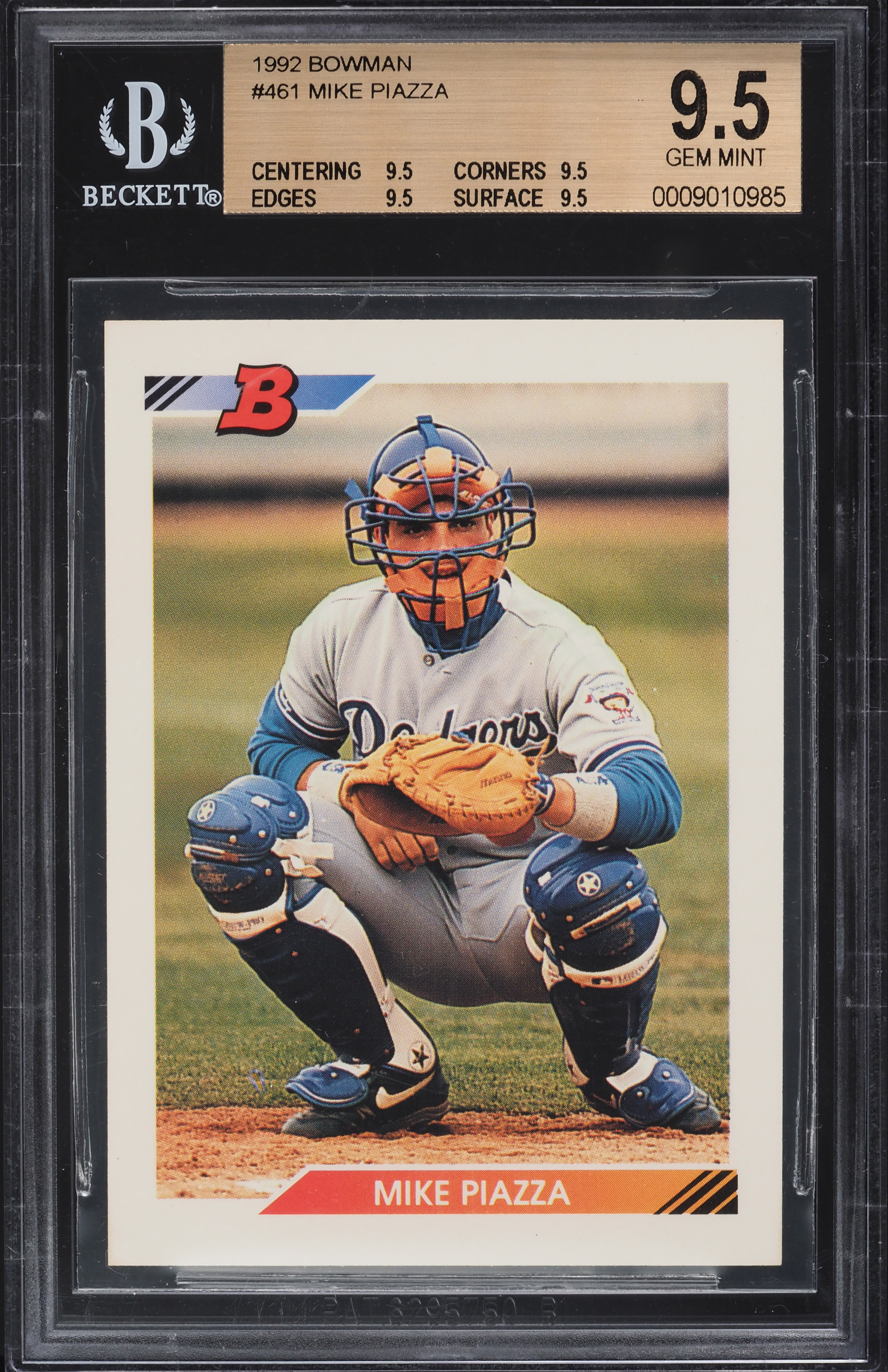 1992 Bowman Mike Piazza ROOKIE #461 BGS 9.5 GEM MINT on Fanatics