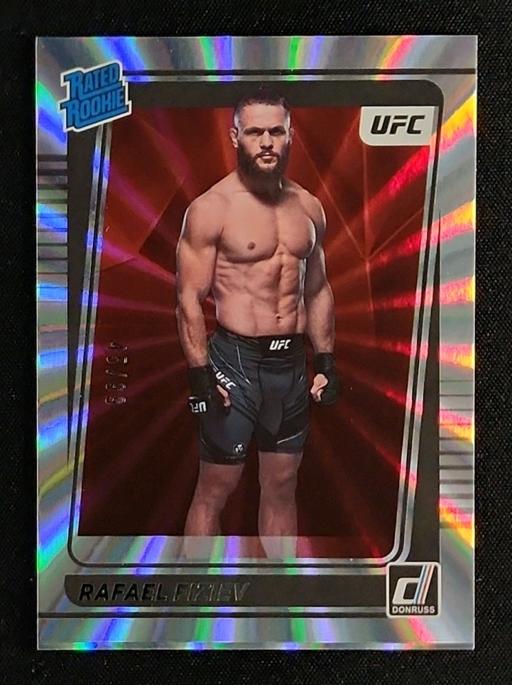 2022 Donruss UFC Holo Laser Rafael Fiziev ROOKIE /99 #212 MBA AUTH