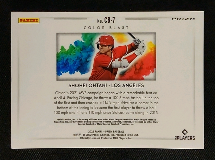 2022 Panini Prizm Color Blast Shohei Ohtani #CB-7 MBA AUTH