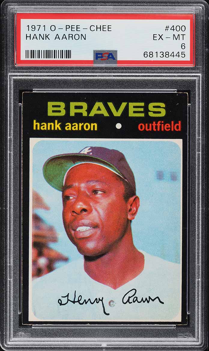 1971 O-Pee-Chee Hank Aaron #400 PSA 6 EXMT