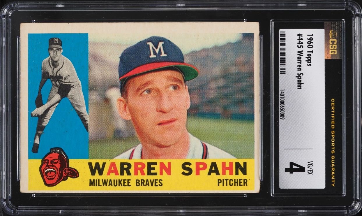 1960 Topps Warren Spahn #445 CSG 4 VGEX