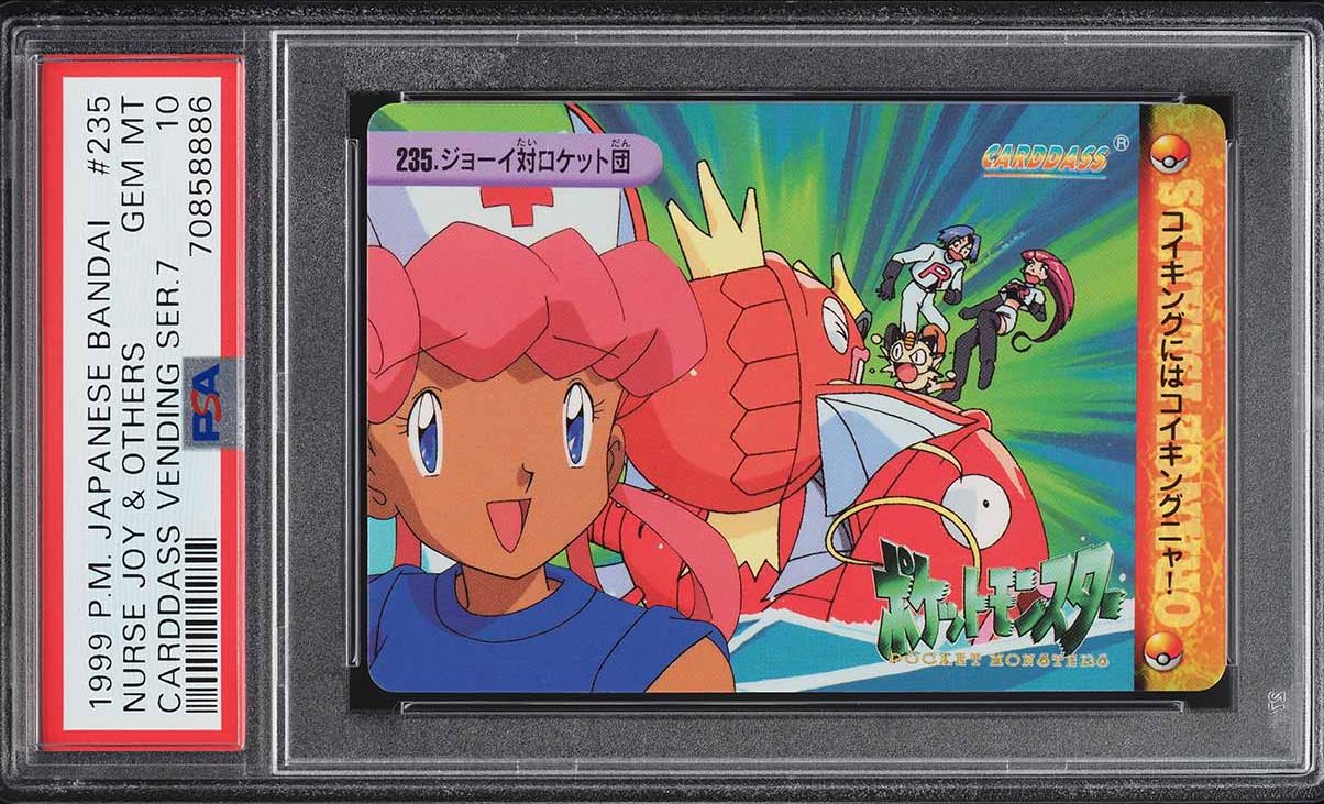 1999 Pokemon Japanese Bandai Carddass Vending Nurse Joy & Others #235 PSA 10 GEM