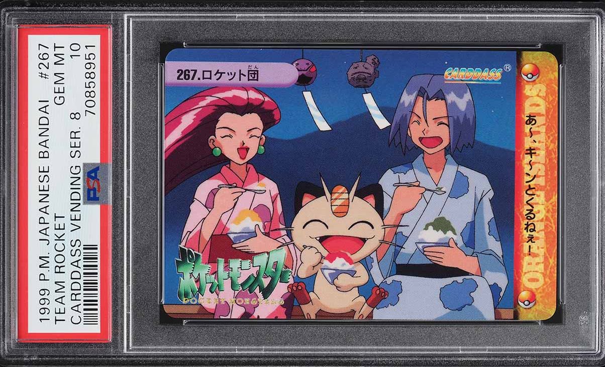 1999 Pokemon Japanese Bandai Carddass Vending Series 8 Team Rocket #267 PSA 10