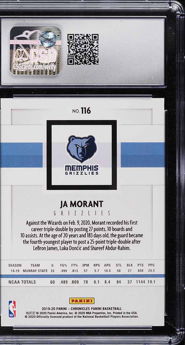 2019 Panini Chronicles Ja Morant ROOKIE #116 CSG 9 MINT