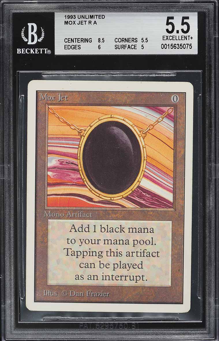1993 Magic The Gathering MTG Unlimited Mox Jet R A BGS 5.5 EX+