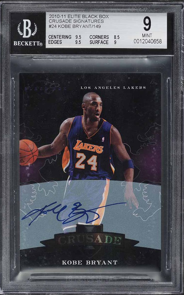 2010 Panini Elite Black Box Crusade Signatures Kobe Bryant AUTO /149 #24 BGS 9