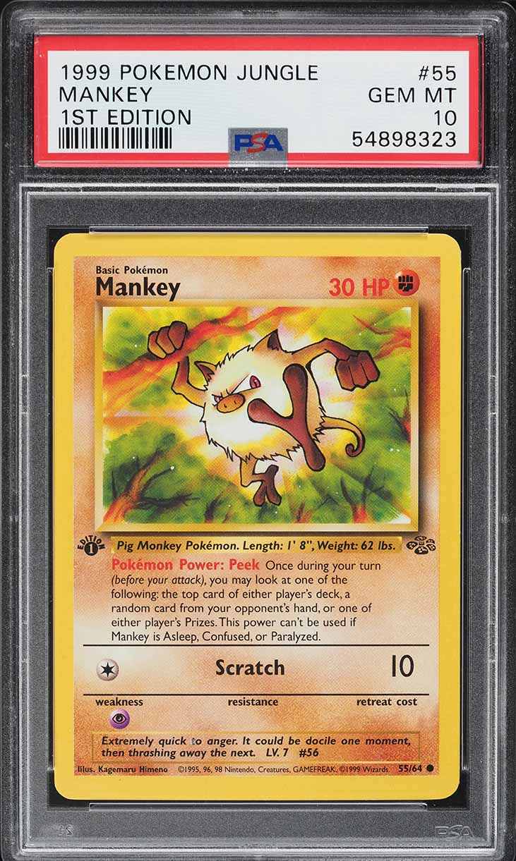 mankey 1995 pokemon card value Blaine's Mankey 1st Edition main image 1