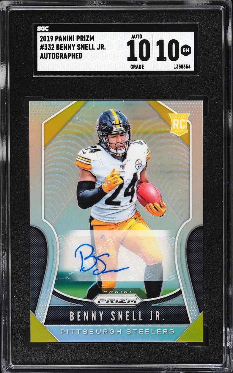 2019 Panini Prizm Silver Benny Snell Jr. ROOKIE AUTO #332 SGC 10 GEM MINT