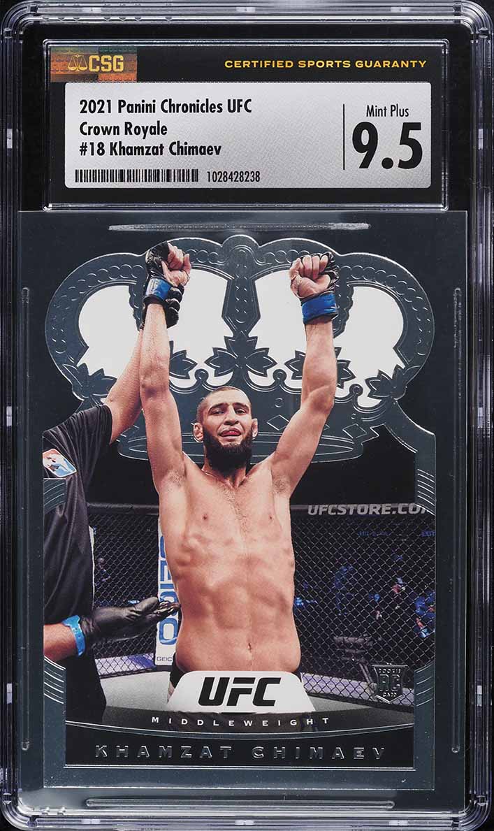 2021 Panini Chronicles UFC Crown Royale Khamzat Chimaev ROOKIE #18 CSG 9.5 MINT+