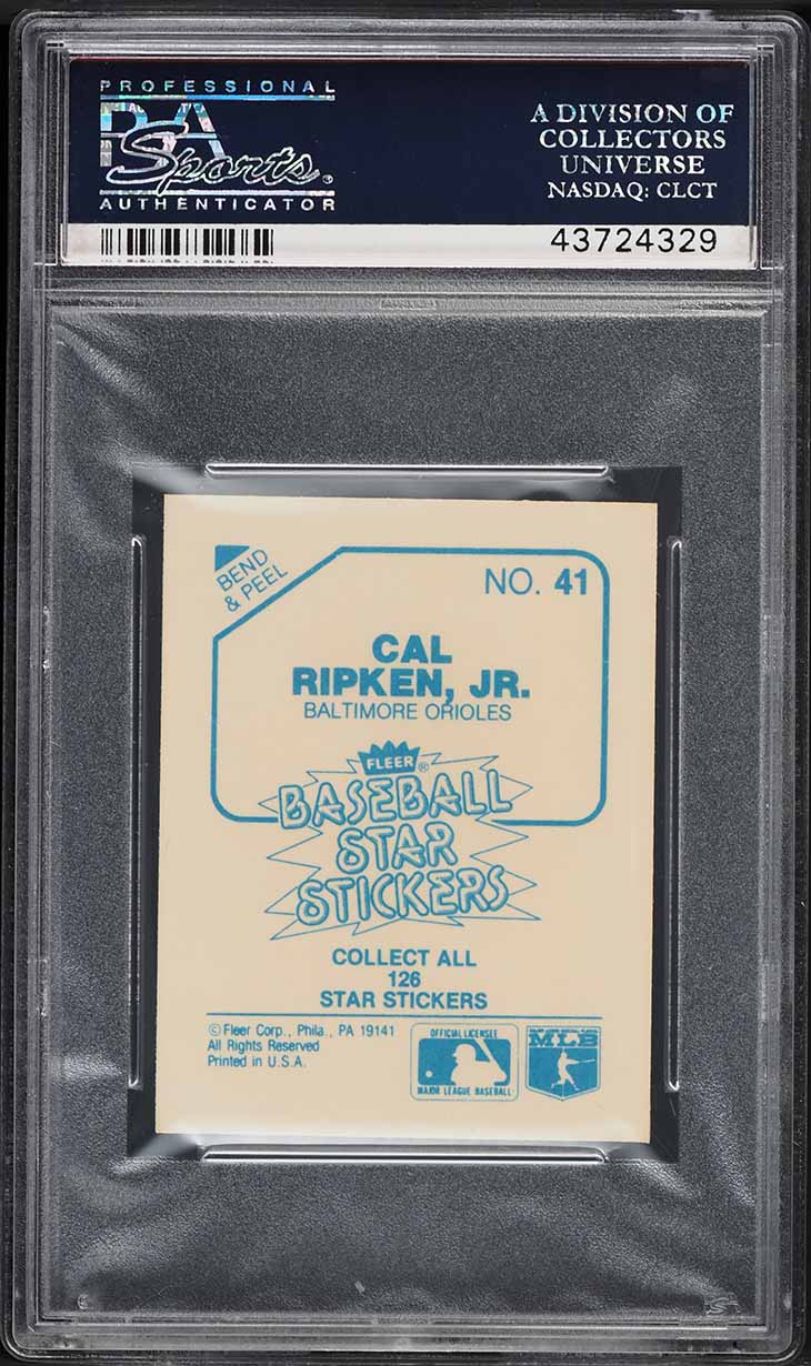 1985 Fleer Star Stickers Cal Ripken Jr. #41 PSA 10 GEM MINT