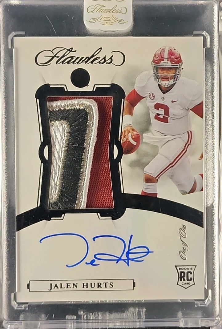 2020 Panini Flawless Collegiate Black Jalen Hurts ROOKIE PATCH AUTO 1/1 MBA AUTH