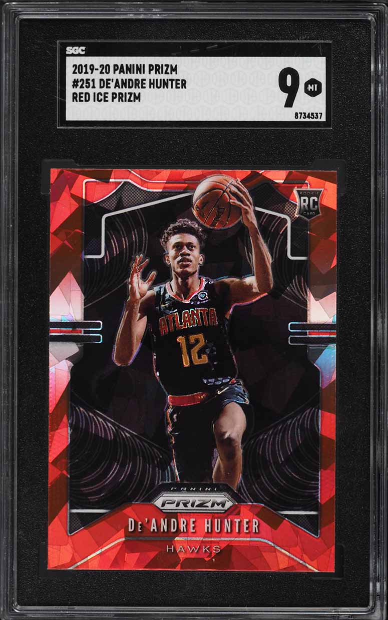 2019 Panini Prizm Red Ice De'Andre Hunter ROOKIE #251 SGC 9 MINT