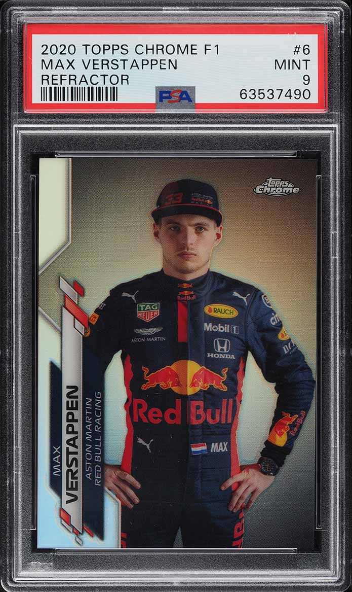 2020 Topps Chrome Formula 1 F1 Refractor Max Verstappen SP #6 PSA