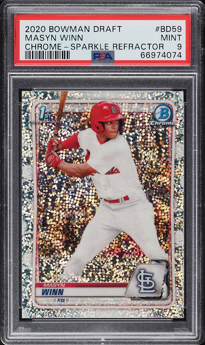 2020 Bowman Chrome Sparkle Refractor Masyn Winn ROOKIE #BD-59 PSA 9 MINT