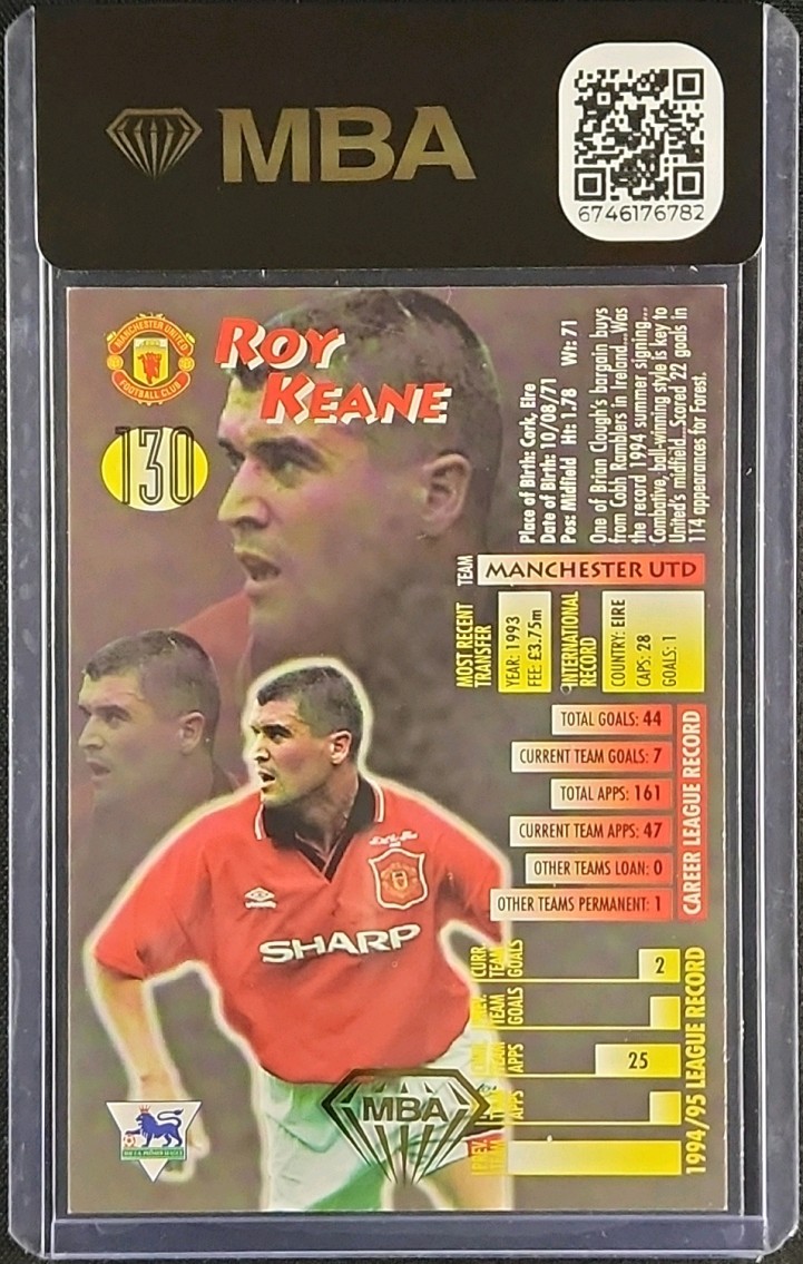 1995 Merlin Ultimate English Premier League Roy Keane #130 MBA AUTH