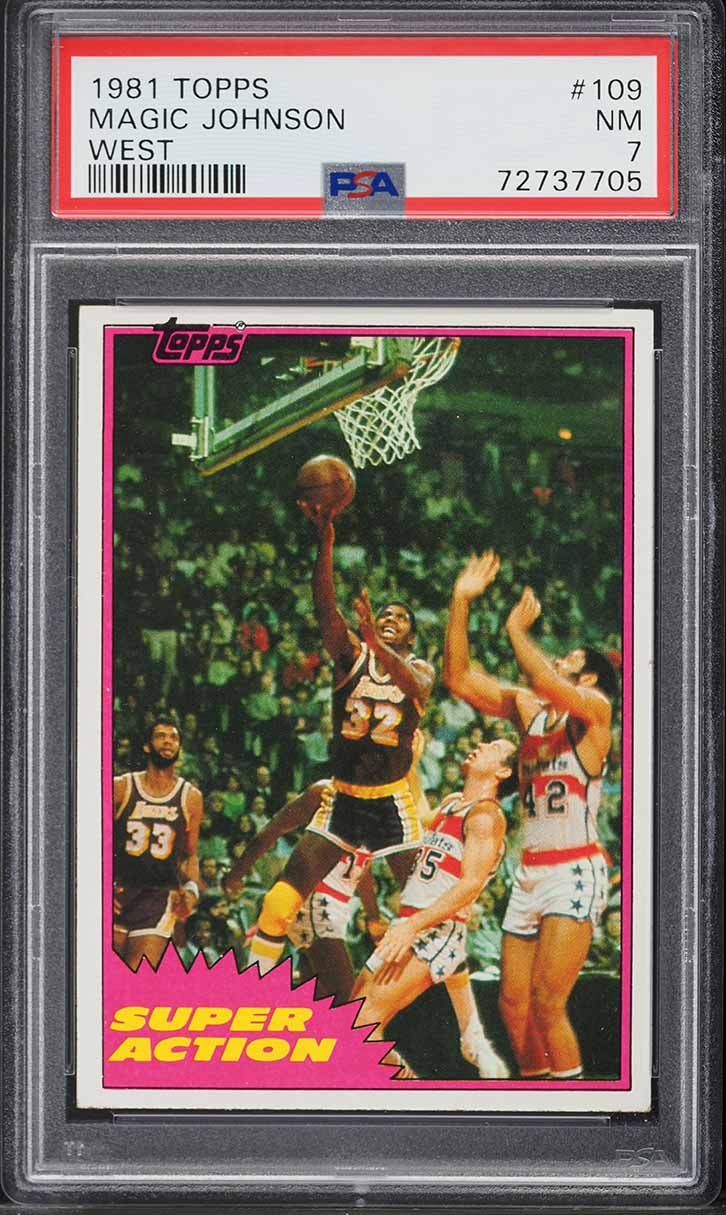 1981 Topps Basketball Magic Johnson WEST #109 PSA 7 NRMT