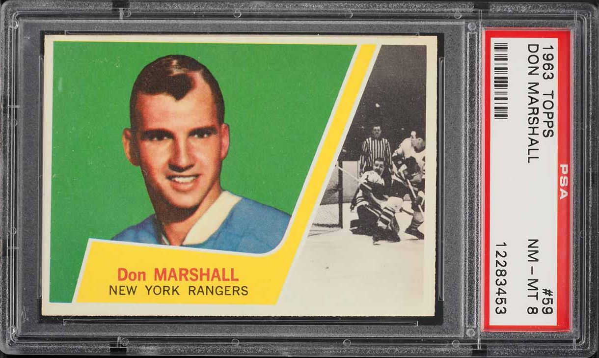 1963 Topps Hockey Don Marshall #59 PSA 8 NM-MT
