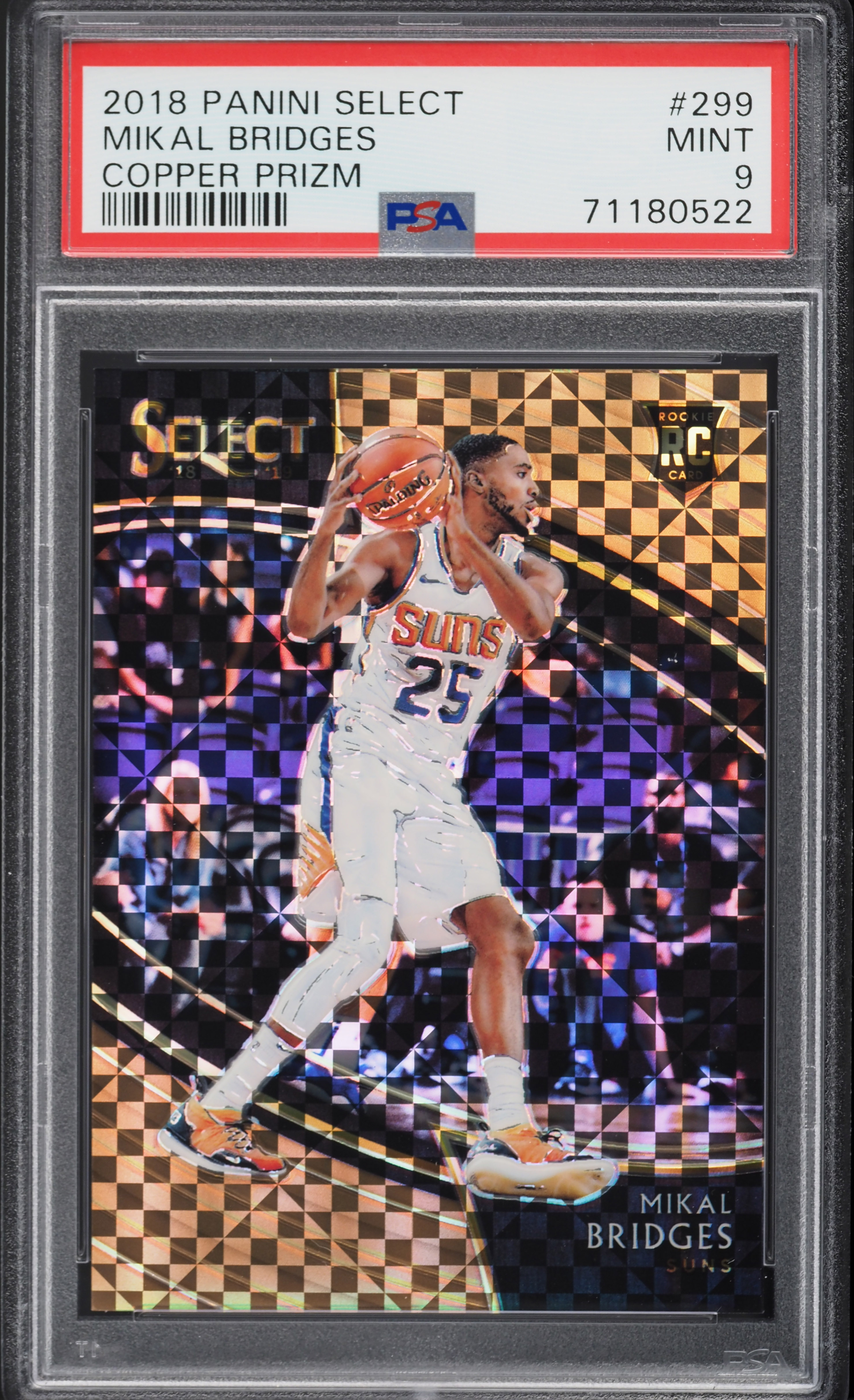 2018 Select Courtside Copper Prizm Mikal Bridges ROOKIE /60 #299
