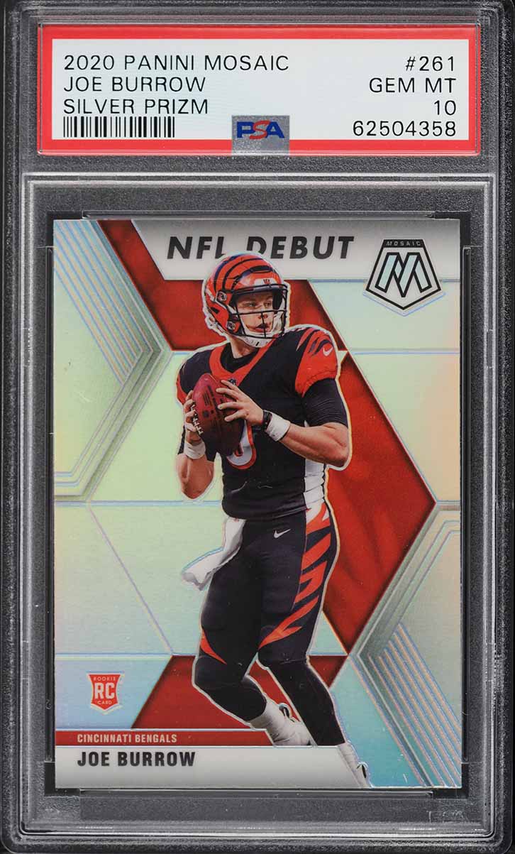 2020 Panini Mosaic Silver Prizm Joe Burrow ROOKIE #261 PSA 10 GEM MINT