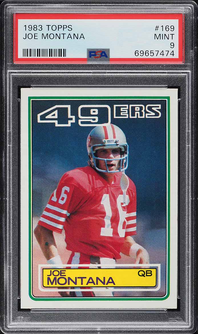 1983 Topps Football Joe Montana #169 PSA 9 MINT on Fanatics Collect