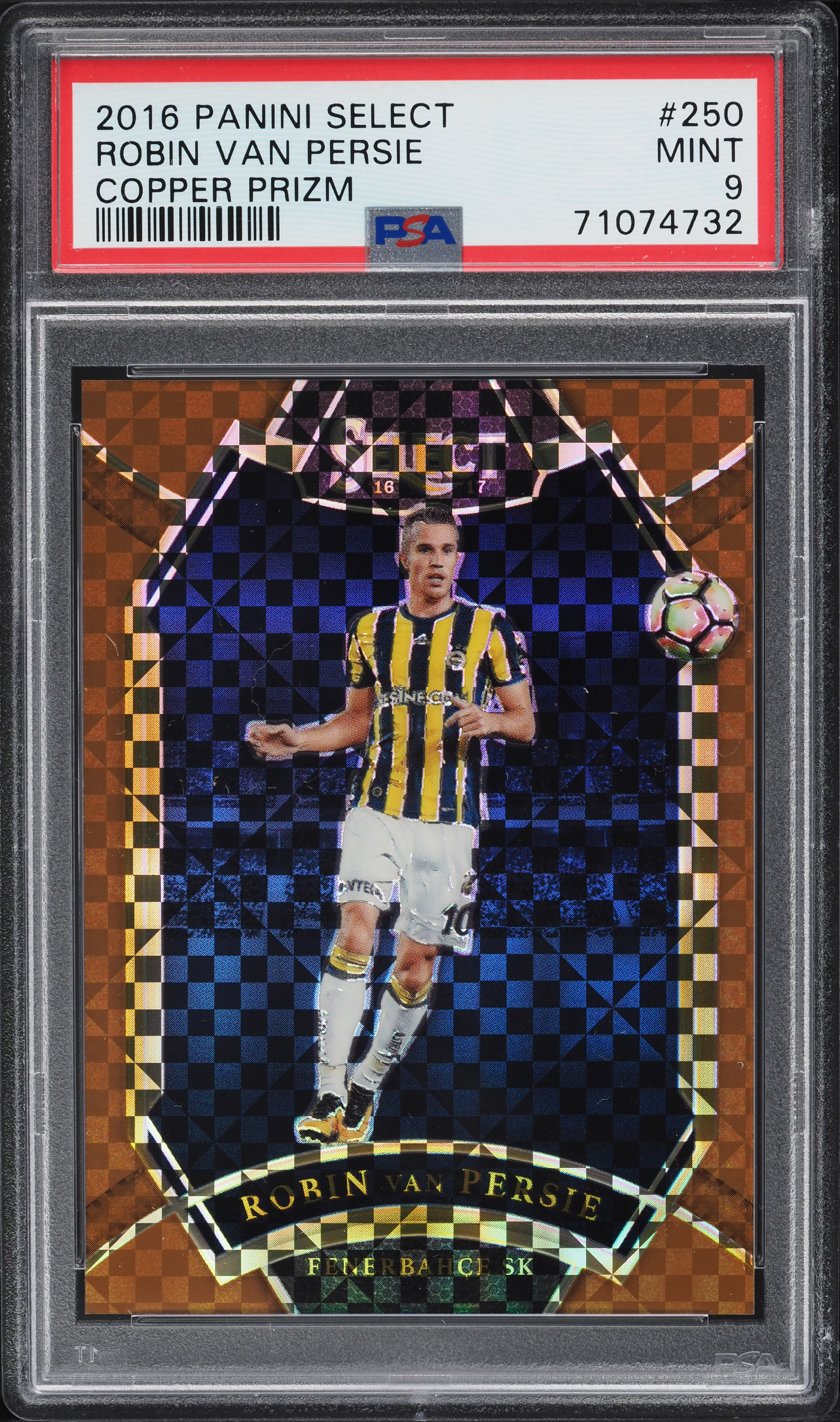 2016 Select Field Level Copper Prizm Robin Van Persie /49 #250 PSA 
