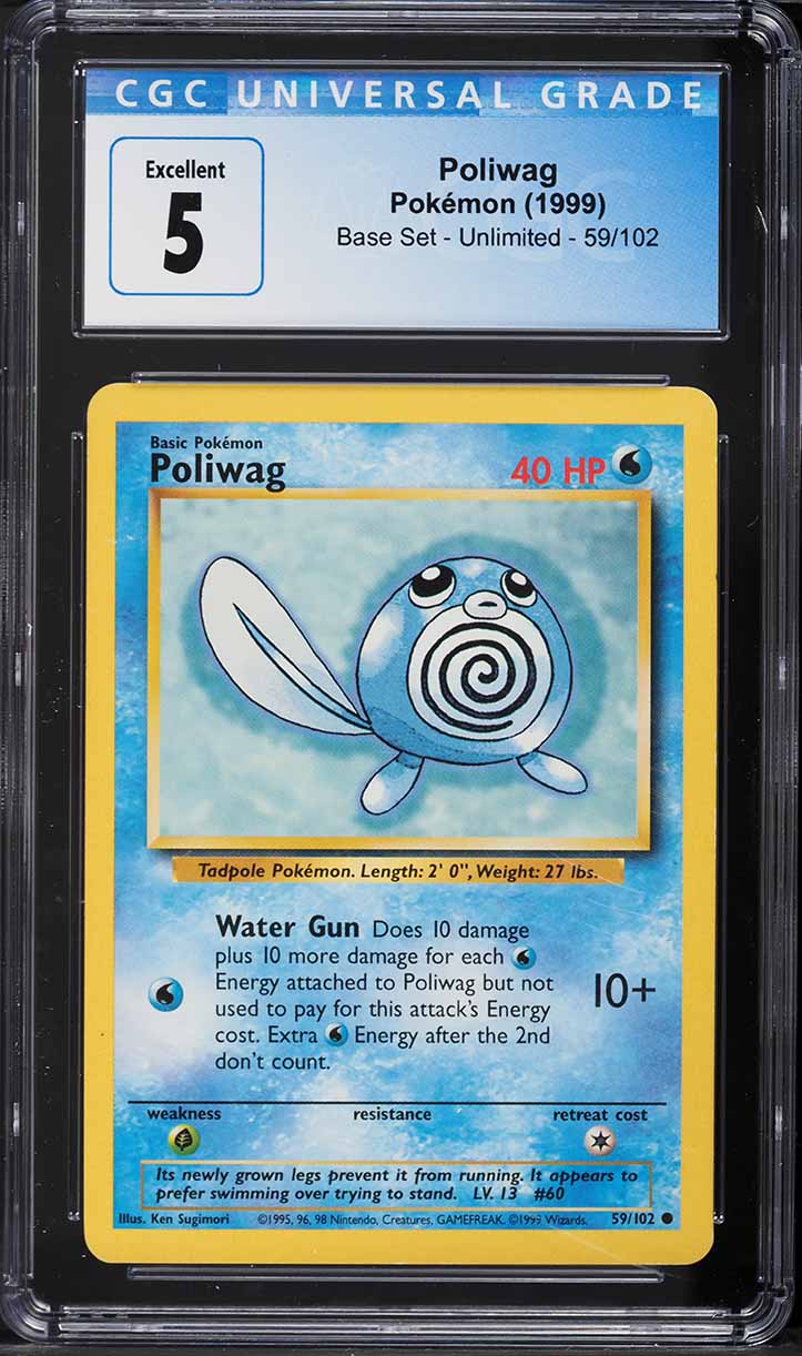 1999 Pokemon Base Set Poliwag #59 CGC 5 EX