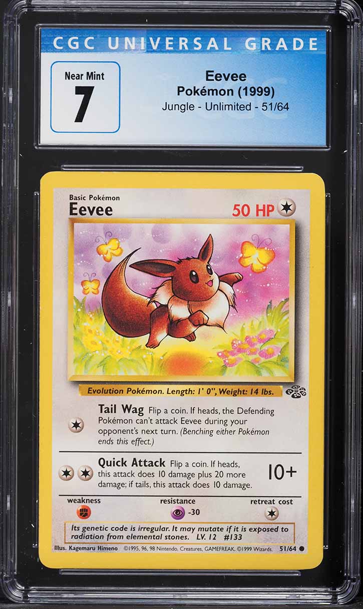 1999 Pokemon Jungle Eevee #51 CGC 7 NRMT