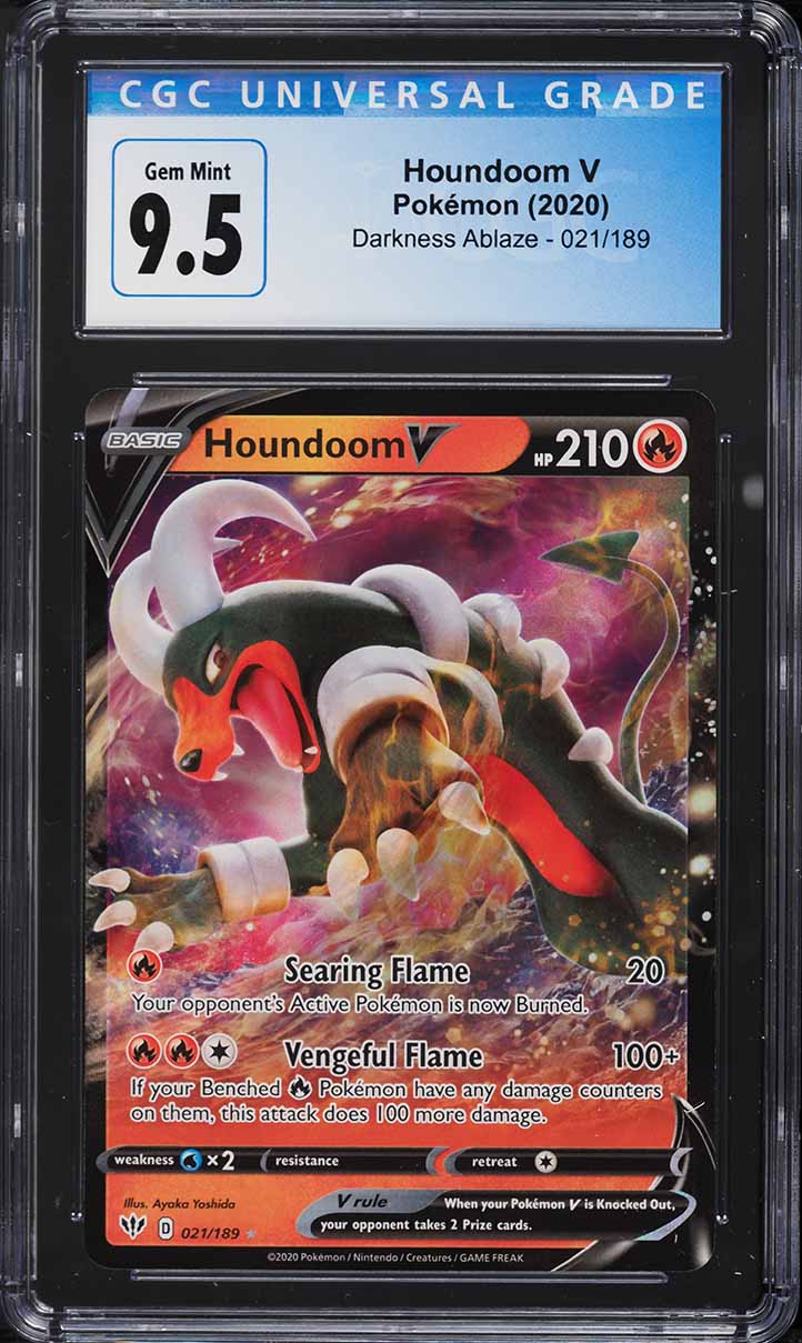 2020 Pokemon Sword & Shield Darkness Ablaze Houndoom V #21 CGC 9.5 GEM MINT