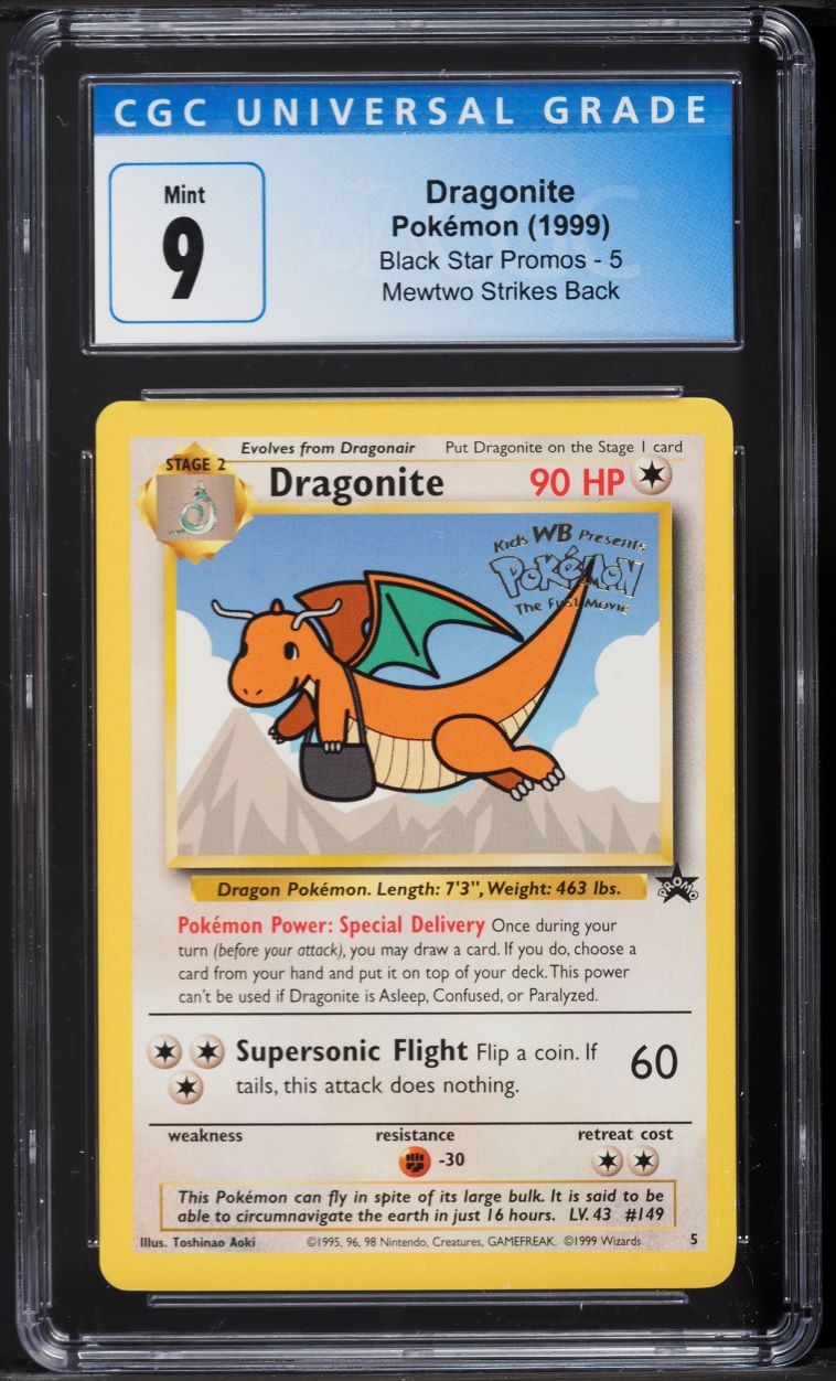 pokemon card - black star promo #5 - dragonite clear acrylic holder that perfectly accentuates the stunning visual design and character artwork Dragonite Black Star Promo #5