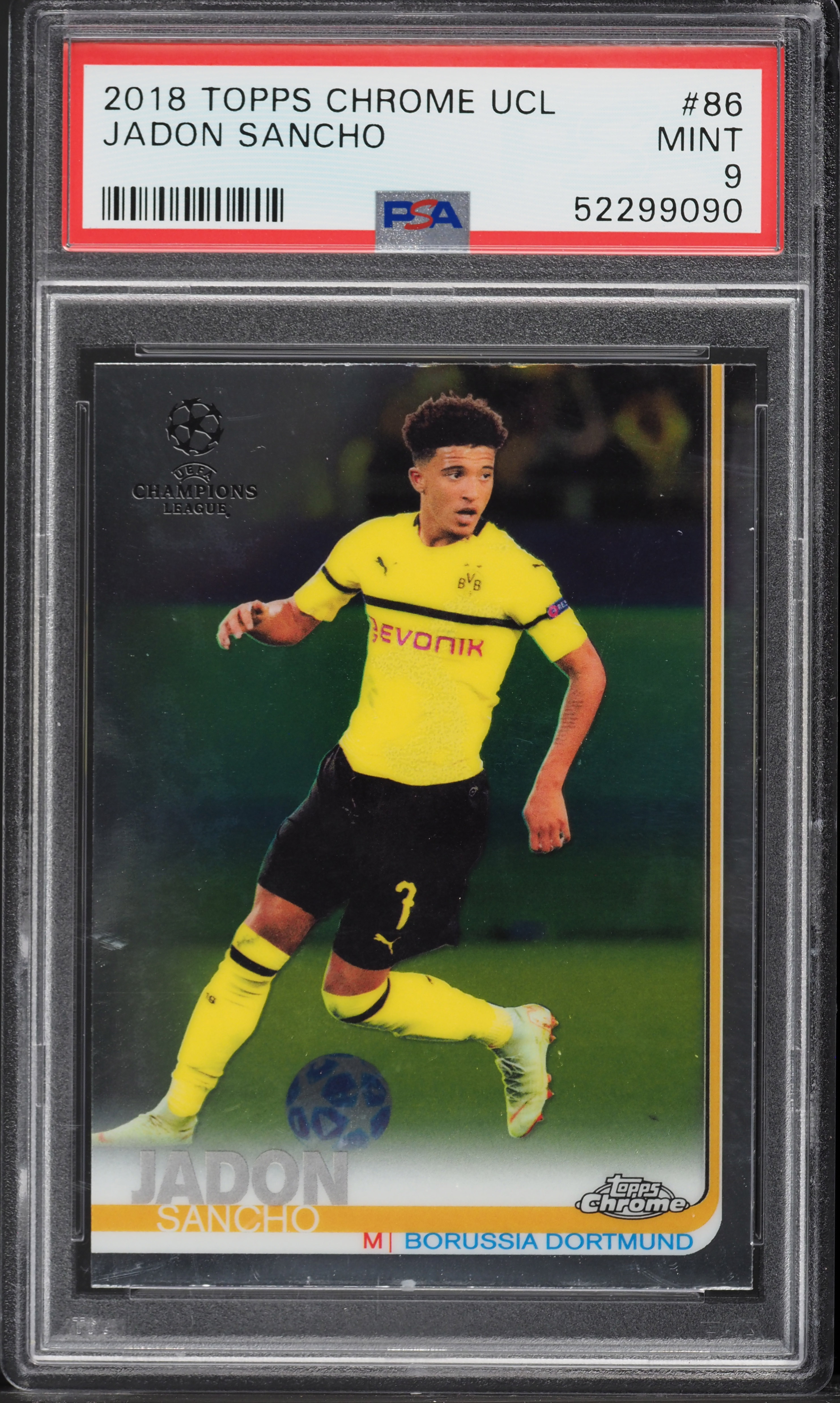 2018 Topps Chrome UEFA Champions League Jadon Sancho ROOKIE #86 
