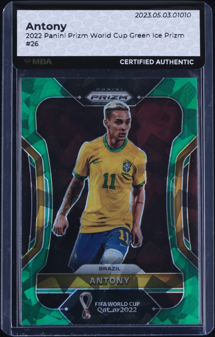 2022 Panini Prizm World Cup Green Ice Antony #26 MBA AUTH
