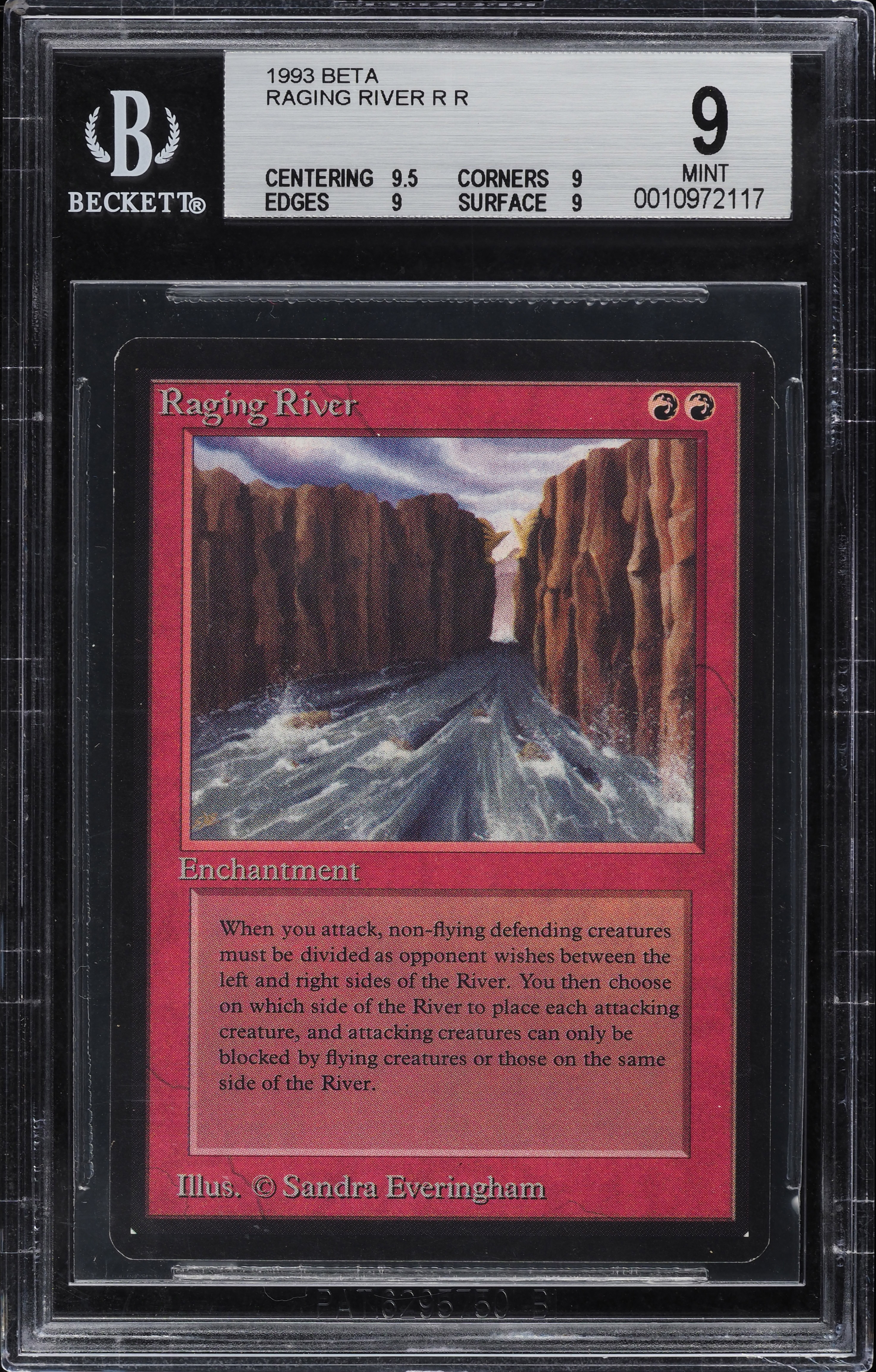 1993 Magic The Gathering MTG Beta Raging River R R BGS 9 MINT on 