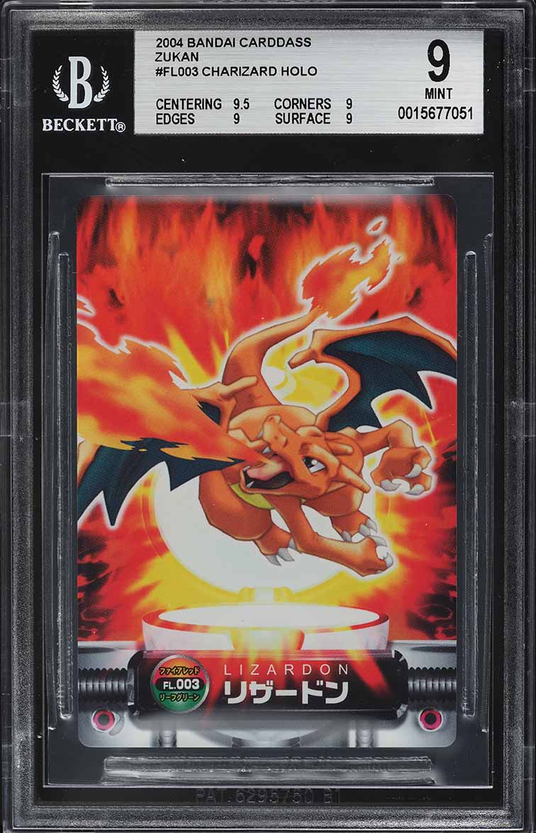 2004 Pokemon Japanese Bandai Carddass Zukan Holo Charizard #FL003