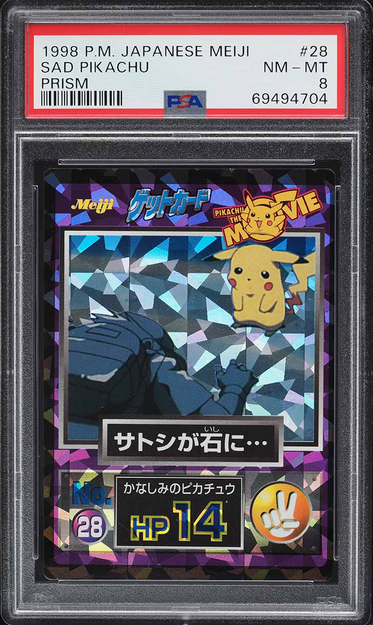 1998 Pokemon Japanese Meiji Promo Prism Sad Pikachu #28 PSA 8 NM-MT on  Fanatics Collect