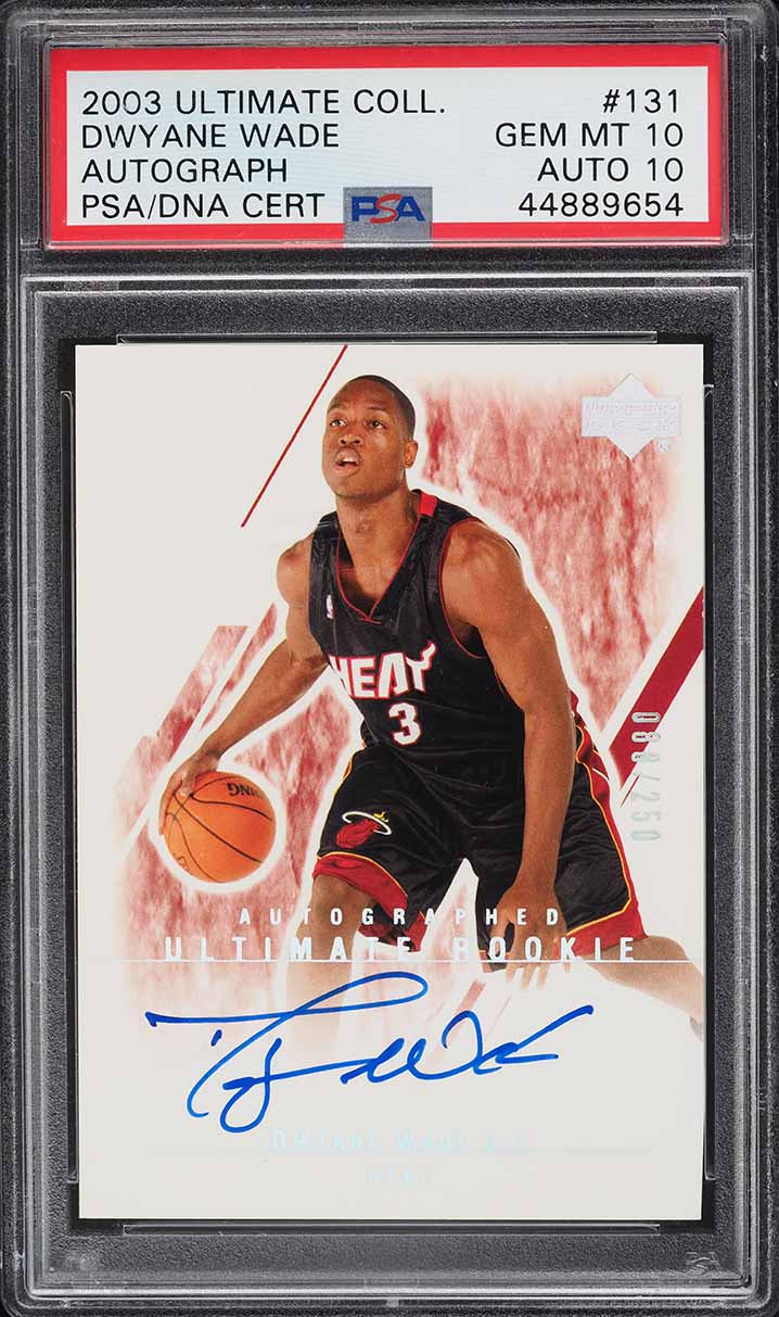 2003 Ultimate Collection Dwyane Wade ROOKIE AUTO DNA 10 /250 #131 PSA 10 GEM