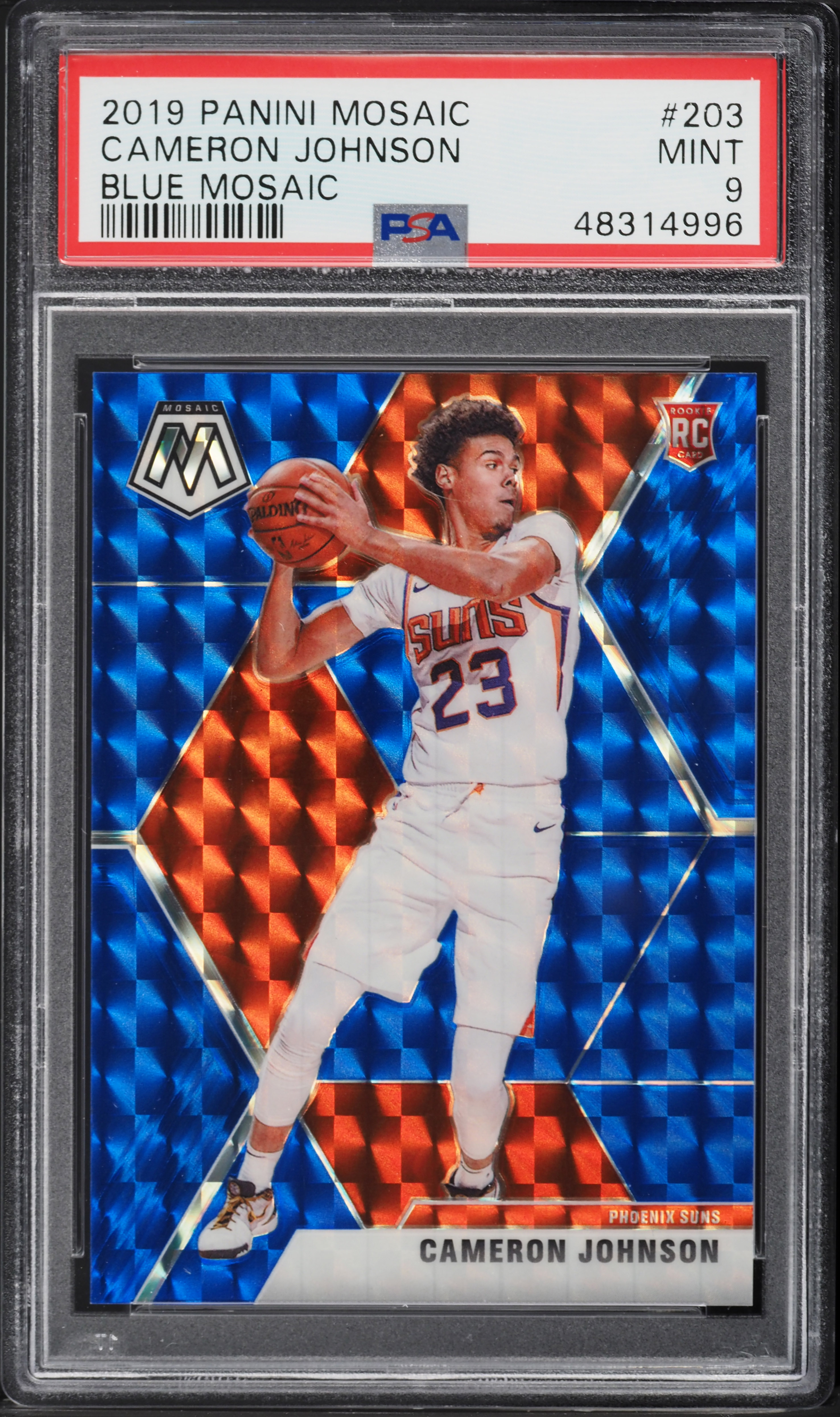 2019 Panini Mosaic Blue Prizm Cameron Johnson ROOKIE /99 #203 PSA