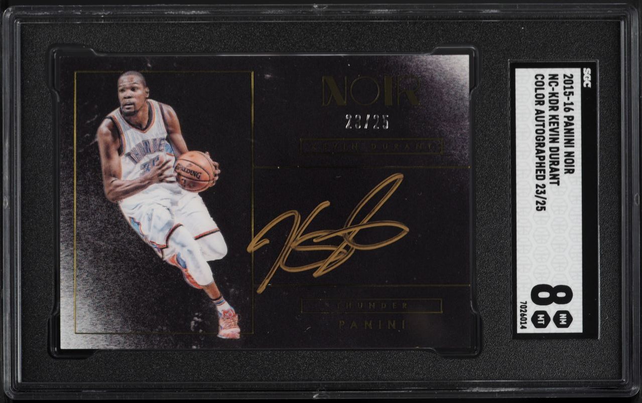 2015 Panini Noir Color Kevin Durant AUTO /25 #NC-KDR SGC 8 NM-MT