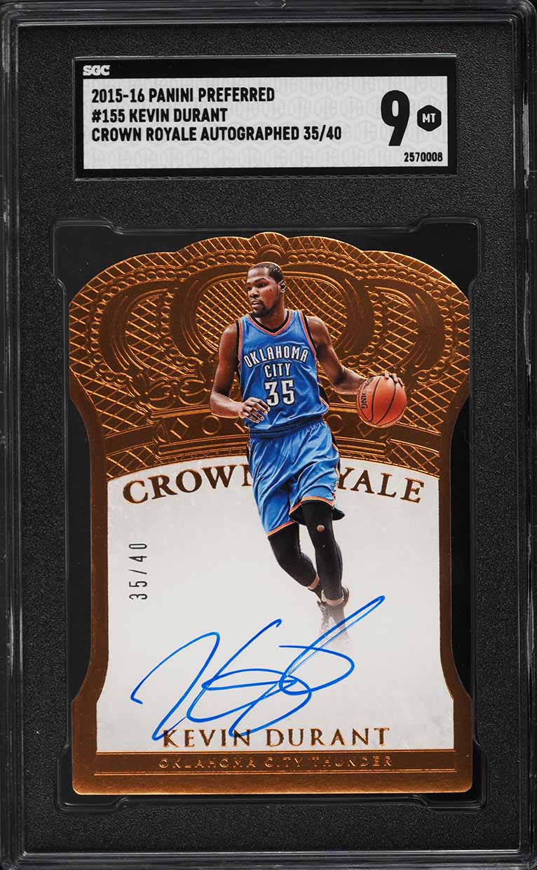 2015 Panini Preferred Crown Royale Kevin Durant AUTO /40 #155 SGC