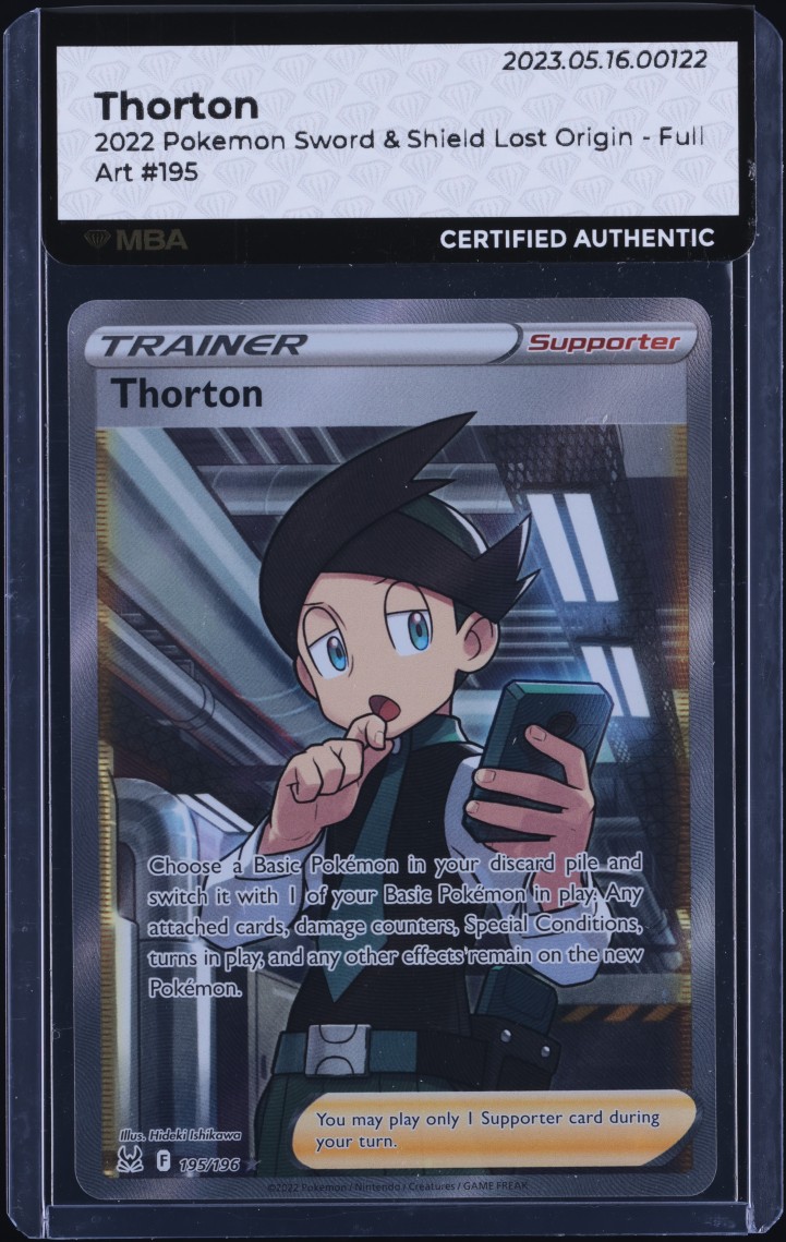 thorton pokemon card CGC 10 GEM MINT Japanese 2022 115/100 Lost Abyss S11 PKMhobby taken of our stock. Thorton (LOR 167) Lost Origin