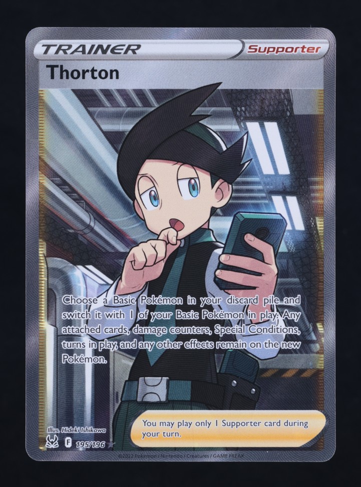 thorton pokemon card Thorton - 210/196 Hyper Secret Rainbow Rare Trainer
